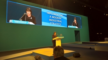 Abi Brown speaking at the Conservative Party Conference, October 2017